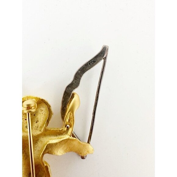 Vintage Judith Jack Angel Cherub Pin Brooch 925 Sterling Signed - Picture 4 of 5